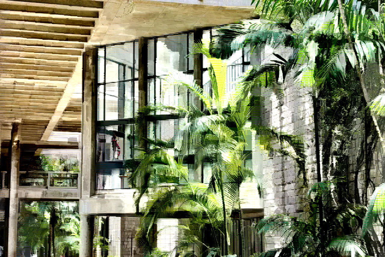 Modern campus courtyard